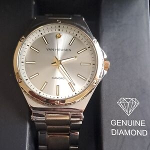 Van Heusen Two-Tone Men's Watch with Diamond
